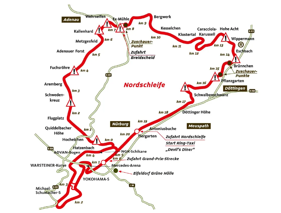 The Nissan GT-R Knew When It Was at the Nürburgring 2 Nurburgring Nordschleife map