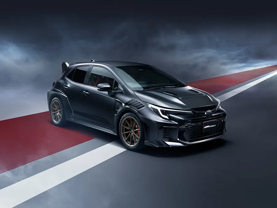 While the Rest of the Industry Wrings Its Hands About EVs, Toyota Has Just Built a 300hp Manual Hatchback With Two Seats and a Wing. 2 toyota grmn corolla 2026 front